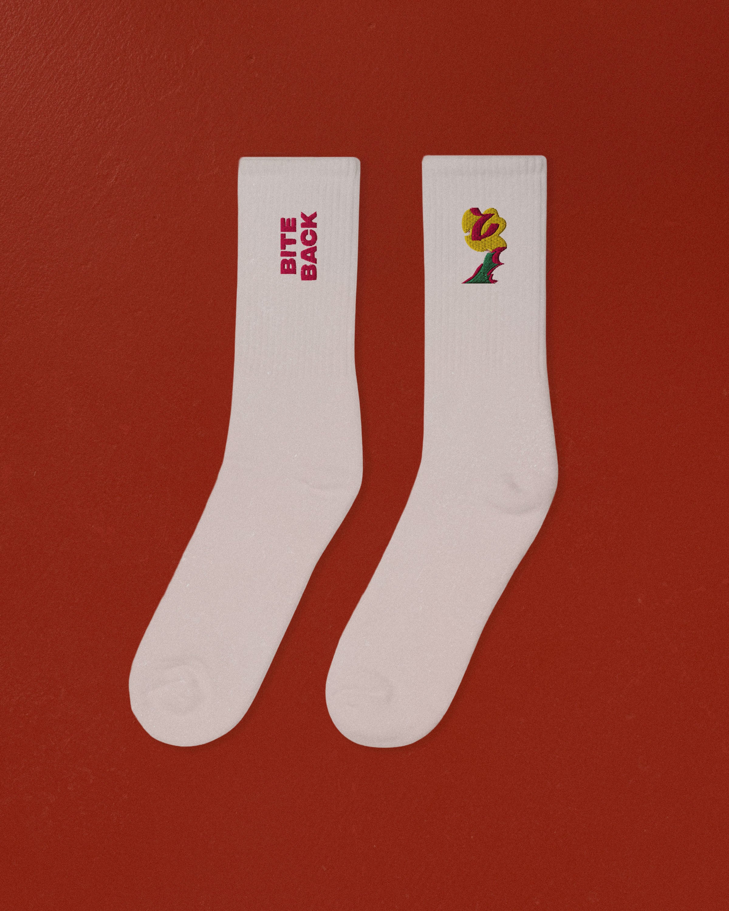 JLU Embroidered Socks White